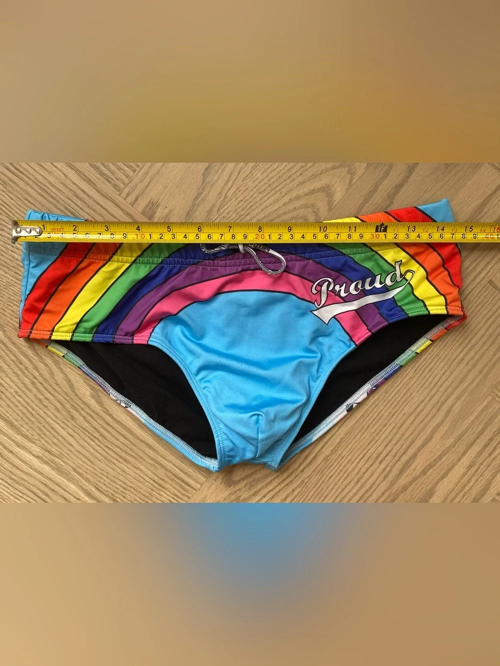 Proud Rainbow Men's Swim Trunks in Light Blue